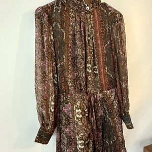 Zara Elegant Multicolor Patterned Dress